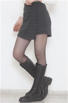 Patterned Jacquard Skirt Burgundy Black